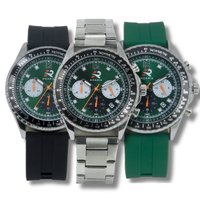 Relógio Cronógrafo Masculino Roaris Analógico RR00003 Prata e Verde e Preto