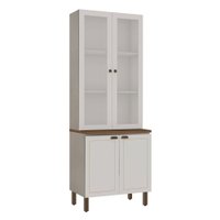 Cristaleira Conecta Frizz 3 Portas 100% Mdf com Vidro Branco - Geniaflex