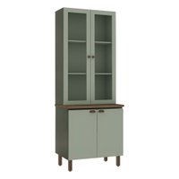 Cristaleira Conecta Frizz 3 Portas 100% Mdf com Vidro Mint - Geniaflex