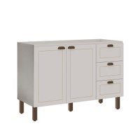 Balcão de Cozinha para Pia 120 Cm Conecta Frizz 2 Portas 3 Gavetas Branco - Geniaflex