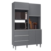 Kit Cozinha Compacta 4 Portas 180 cm Livia Cinza REAJL
