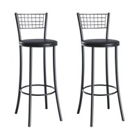 Kit 2 Banquetas Altas Aço com Assento Estofado Multimóveis CR50262 Preto