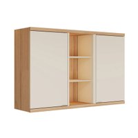 Armário Aéreo Cozinha 120 Cm Bless 2 Portas 100% Mdf Jequitiba/Off White Fosco - Linea Brasil