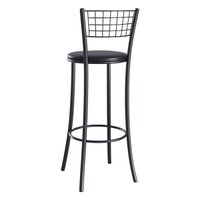 Banqueta Alta Aço com Assento Estofado Multimóveis CR50263 Preto