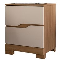 Mesa De Cabeceira 2 Gavetas 51 cm Ares Carvalho Fendi Moval