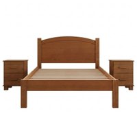 Cama Casal 1149C 2 Mesa de Cabeceira 1137C Madeira Macica Taeda Castanho Festra