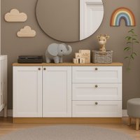 Kit Cômoda com Armário Provençal Mdf Infinity Savana/branco