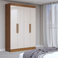 Guarda-Roupa Solteiro Splendore 4 Portas 2 Gavetas 100% Mdf Cinamomo/Off White - Panorama Móveis