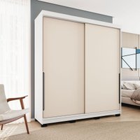 Guarda-Roupa Casal Madri 2 Portas 2 Gavetas Creme/Branco - Politorno