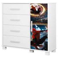 Comoda 4 Gavetas 1 Porta MDF 81 cm Livia Aranha Decmade