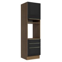 Torre Quente 60 cm 1 Porta 3 Gavetas Rustic/Preto Lux Madesa