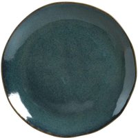 Prato Raso Cerâmica Orgânico Oceano Porto Brasil 26,5cm Azul Avulso Mesa Jantar