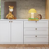 Kit Cômoda com Armário Provençal Mdf Infinity branco