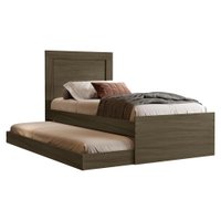 Bicama Cama Solteiro Com Cama Auxiliar MDF Luara Castanho Decmade