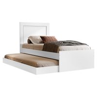 Bicama Cama Solteiro Com Cama Auxiliar MDF Luara Branco Decmade