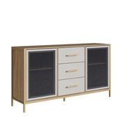 Balcão Armário Multiuso para Cozinha Sala de Jantar Arenas 150cm Industrial Placa e Ponto