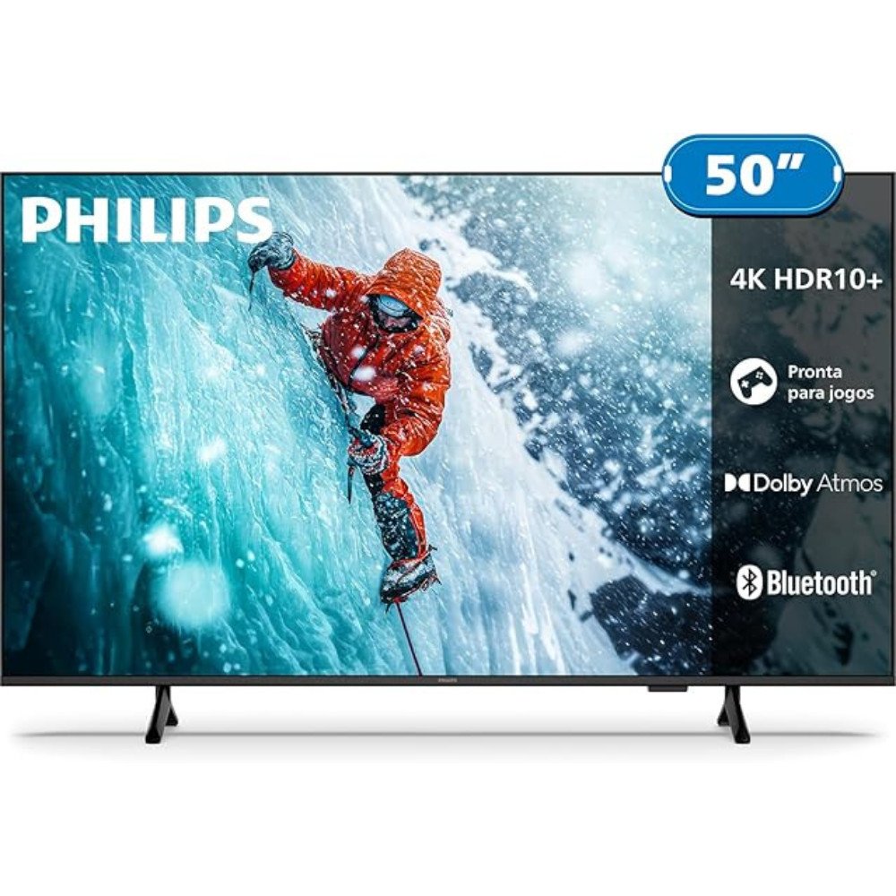 Smart TV 50 4K LED 50PUG7300/78 Wi-Fi Titan OS Philips