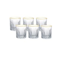 Jogo de Copos para whisky 330 ml borda Dourada Faixas
