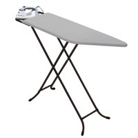 Tábua de Passar Roupas Dobrável Aço Carbono Preto com Suporte para Ferro Utimil
