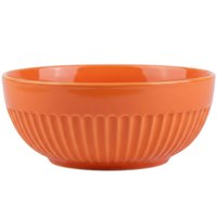 Tigela Laranja Bowl 15cm 630ml Germer Porcelana Média Canelado Assar e Servir