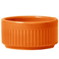 Ramekin de Porcelana 50ml Laranja Germer Canelado Assar e Servir 6x3cm Ramequim