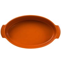 Travessa de Porcelana Germer Laranja 31x19cm Forma Oval Média Assar e Servir