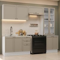 Armário de Cozinha Completa 270 cm Branco/Crema Vik Madesa 06