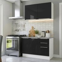Armário de Cozinha Compacta 120 cm Branco/Preto Lux Madesa 01