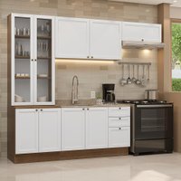 Armário de Cozinha Completa 270 cm Rustic/Branco Vik Madesa 05