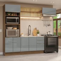 Armário de Cozinha Completa 270 cm Rustic/Cinza Lux Madesa 07
