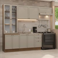 Armário de Cozinha Completa 270 cm Rustic/Crema Vik Madesa 05