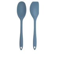 Colher e espatula de silicone na cor azul escuro 28cm