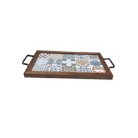 Bandeja Rustica da Fazenda 37,5 x 22,5 Ferra Madeira Azulejo