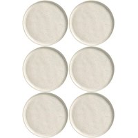 Jogo 6 Pratos de Sobremesa Off White 21,5cm Cerâmica Stoneware Bio Vanilla Porto Brasil