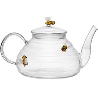 Chaleira de Vidro Borossilicato 650ml com Filtro Infusor Chá Lovely Bee Lyor Decorada Abelha