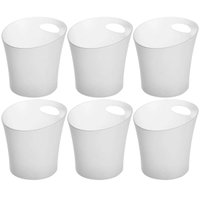 Kit 6 Baldes de Gelo 4,5L Plástico Transparente 23,5cm com Alça Bebidas Champanhes Espumantes