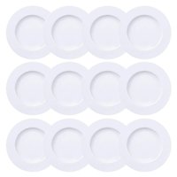Jogo 12 Pratos Sobremesa Porcelana 21cm Mesa Posta Tramontina Branco Maria Augusta