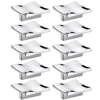Kit 10 Puxadores Ponto Quadrado Elegante para Gavetas Móveis Gioia 5cm Cromado Bigfer