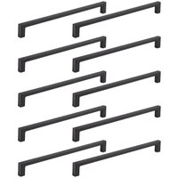 Kit 10 Puxadores Alça para Móveis Linea 192 Preto Industrial Bigfer Gaveta Porta