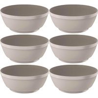 Kit 6 Saladeiras Bege Luna 3,5L Tigela Redonda para Restaurante 25cm Plástico Ou