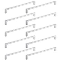 Kit 10 Puxadores Alça Linea 288 Zamac Cromado Bigfer Gavetas Portas Armários Cozinha
