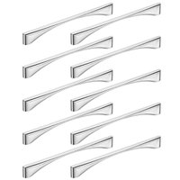 Kit 10 Puxadores Alça para Móveis Luce 192 Elegante Cromado Bigfer Gavetas Portas