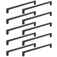 Kit 10 Puxadores Alça para Móveis Preto Industrial Linea 288 Bigfer Gavetas Portas Armários