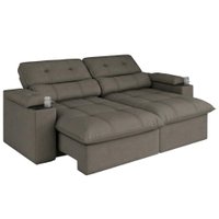 Sofá Retrátil e Reclinável 3 Lugares 2,10m com Porta Copos Liz