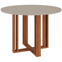 Mesa de Jantar Redonda 4 Lugares Tampo MDF 109X109 cm 15175 Cinamomo Off White MOLCI