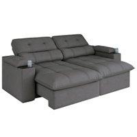 Sofá Retrátil e Reclinável C/3 Lugares 2,10m com Porta Copos Liz
