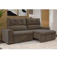 Sofá Retrátil e Reclinável 3 Lugares 230cm Multimóveis CR45337 Marrom