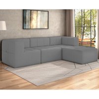 Sofá Modulado na Caixa 4 Lugares 231cm Espuma D33 Multimóveis CR45360 Cinza