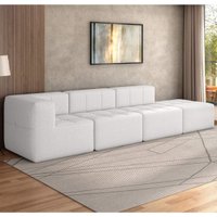 Sofá Modulado na Caixa 4 Lugares 308cm Espuma D33 Multimóveis CR45357 Branco