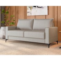 Sofá 3 Lugares 220cm com Pés Metálicos Multimóveis CR45342 Bege